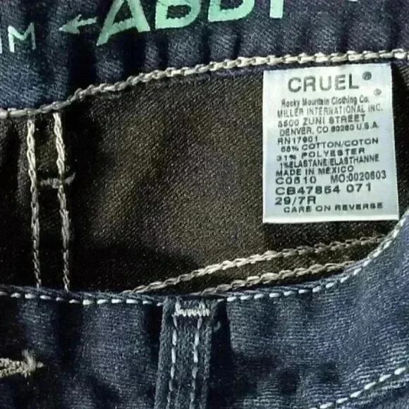 "CRUEL DENIM" Women's Abby Blue Jeans 29/7R Medium Wash Wide Stitch Boot Cut - Picture 3 of 9